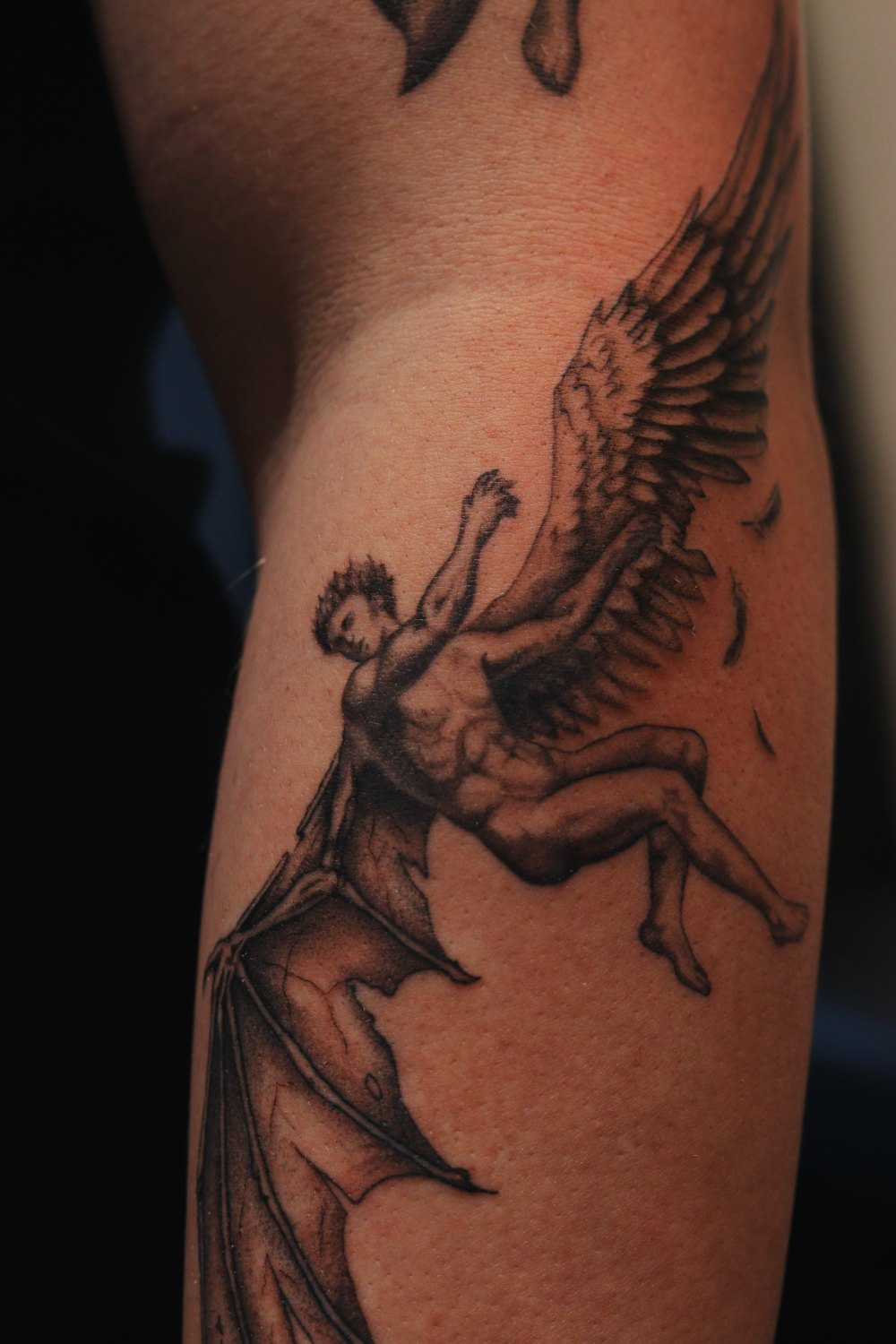 Fallen angel — black & grey