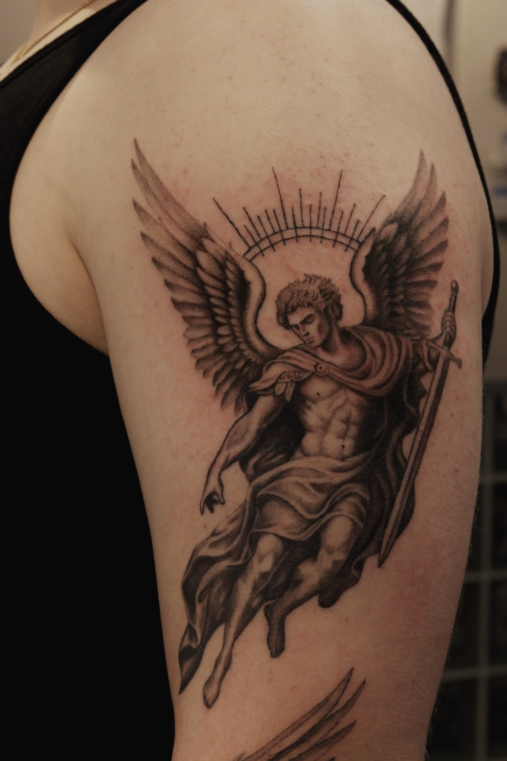 Archangel Michael — black & grey