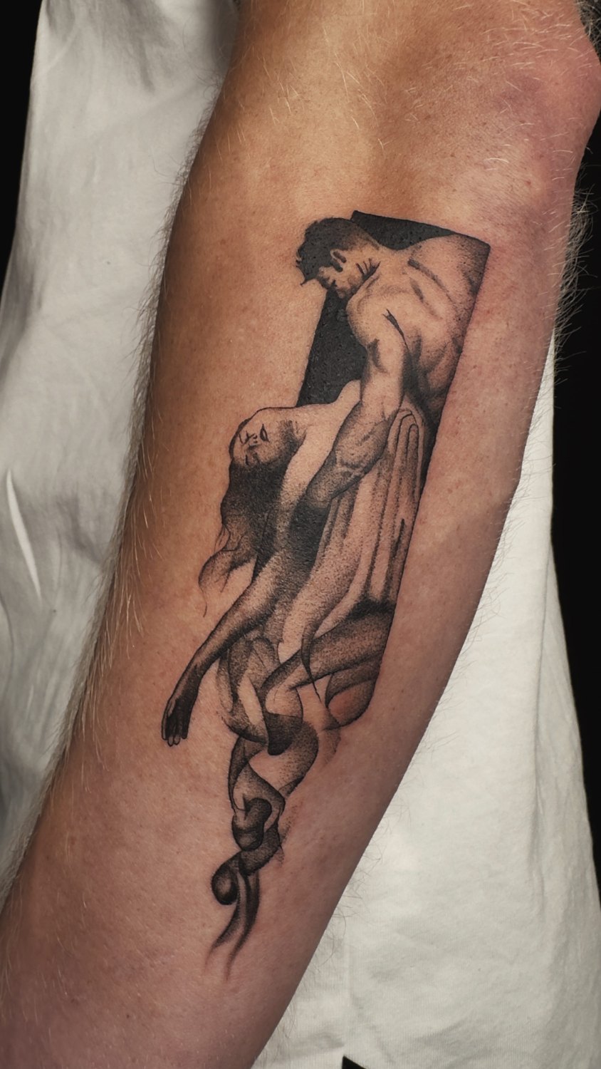 Embrace and serpent — symbolic